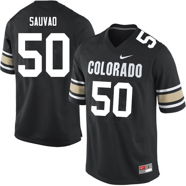Men #50 Va'atofu Sauvao Colorado Buffaloes College Football Jerseys Sale-Home Black